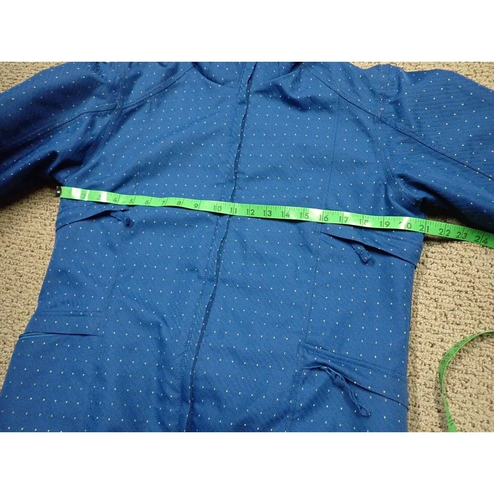 Powder Room Ski Jacket Womens Medium Blue Excellent Micro-Lite Polka Dot 68858